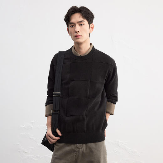 GXG男装【中国红】春季时尚百搭情侣本命年毛衣宽松圆领针织衫K&C 商品图7