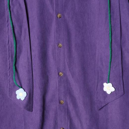 2700SDSA男士秋冬新款痞帅男装百搭休闲针织花朵设计翻领长袖衬衫时尚 商品图3