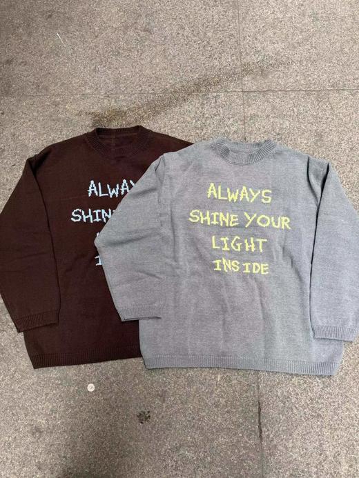 F011636针织衫2026春季新款ins风字母圆领宽松毛衣 商品图6