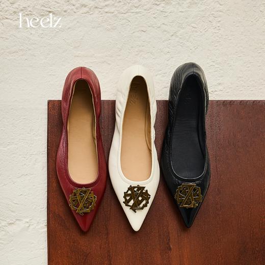 heelz设计师手工鞋履 ｜3D立体字母平底芭蕾羊皮平底鞋 0.5公分 商品图0