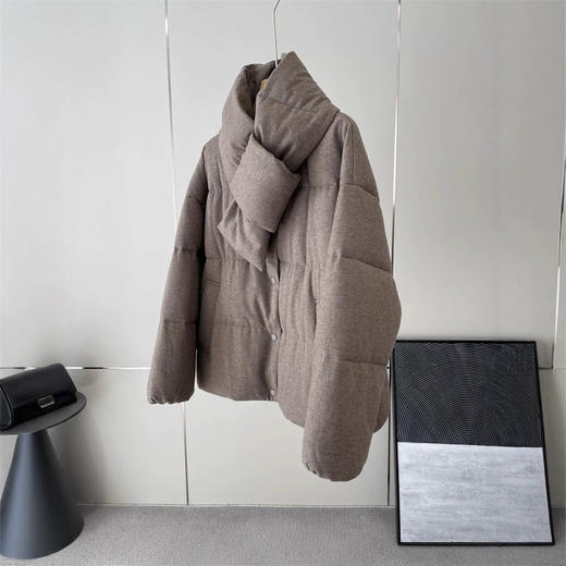 【来点不一样的】可意会不可言传～仅此一批！纯原！柜7500+!2026羊毛牦牛绒白鸭绒可脱卸围巾羽绒服! 商品图0