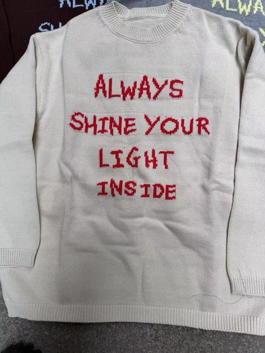 F011636针织衫2026春季新款ins风字母圆领宽松毛衣 商品图7