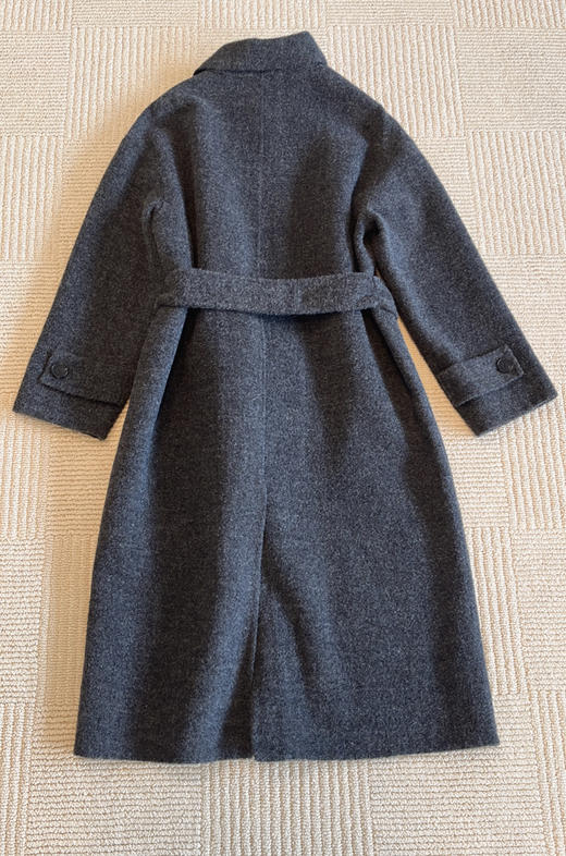 118-2小禾女士灰色羊驼毛呢大衣 丰盈蓬松轻盈柔软 胖瓜穿6码 商品图13