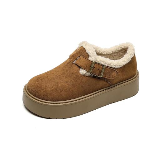 【小个子厚底加绒勃肯雪地靴】增高保暖棉鞋毛毛博肯单鞋女 商品图4