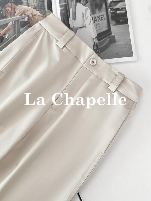 专柜实拍【轻奢高质感】拉夏贝尔/La Chapelle含莱赛尔垂坠有型~高腰单扣宽松极简风休闲装★ 商品图5