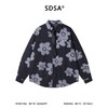 2741SDSA男士秋冬新款痞帅男装潮牌撞色花朵印花翻领领带衬衫百搭时尚 商品缩略图1