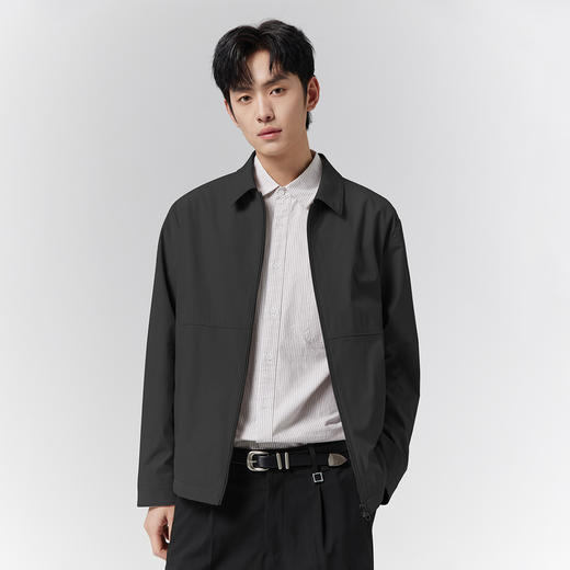 GXG男装春季简约翻领日常通勤休闲舒适男式短款夹克外套K&C 商品图5