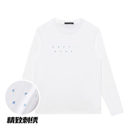 GXG男装【渐变绣花】春季时尚刺绣字母圆领男式长袖T恤K&C 商品图4