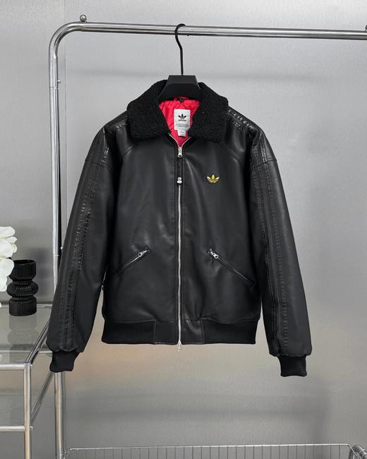 F011622仿皮翻领美式复古保暖运动翻领长袖皮衣夹克外套 商品图10