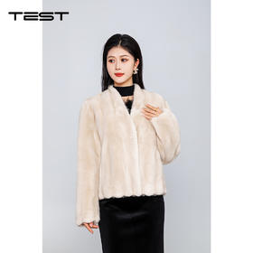 冬上新温柔米白仿皮草宽松保暖绒外套2254234