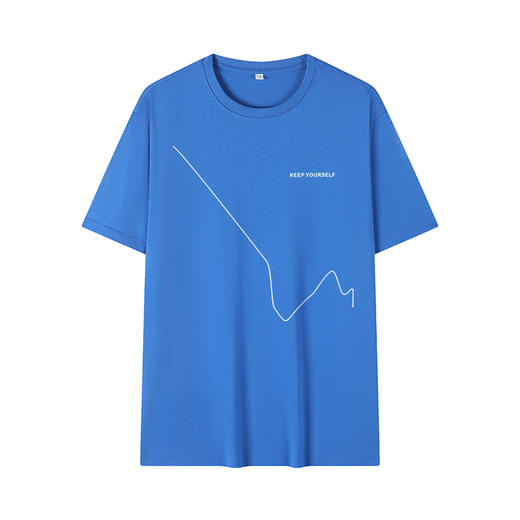 GXG男装【线条山岳】夏季新款简约时尚百搭情侣款纯棉圆领短袖T恤K&C 商品图8