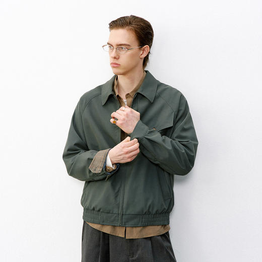 714street羊毛混纺哈灵顿夹克2026春季新款翻领宽松外套男款 商品图2