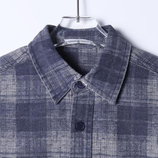 12706SDSA男士秋冬新款痞帅男装时尚简约扎染格子翻领长袖衬衫百搭宽松 商品图2