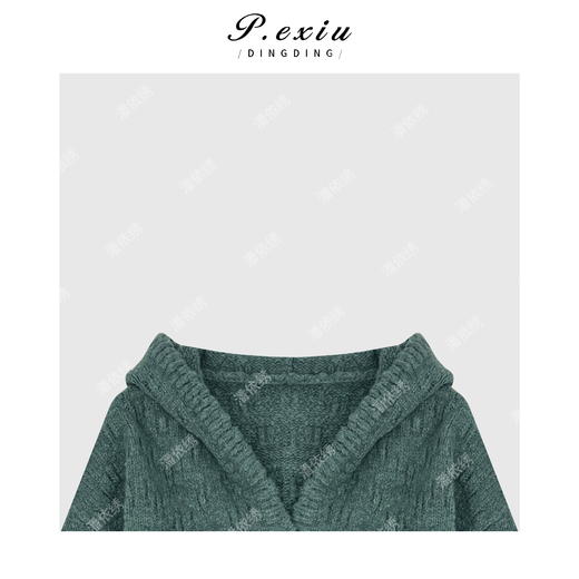 04-2潘依绣丁丁宠粉慵懒风连帽针织卫衣 Q45072 商品图2