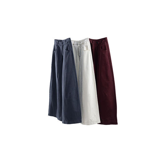 特绽放534朵/棉混纺中腰斜纹棉感镰刀裤垂感简约休闲裤女春季新款 商品图4
