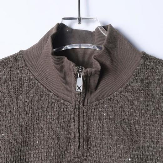 9553SDSA男士秋冬新款痞帅男装美式复古亮片半拉链立领卫衣百搭宽松潮 商品图2