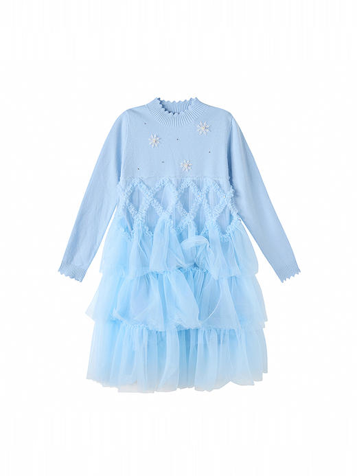 笛莎Deesha 女童厚款连衣裙2025年冬季新款女孩儿童时尚保暖蛋糕裙 商品图4