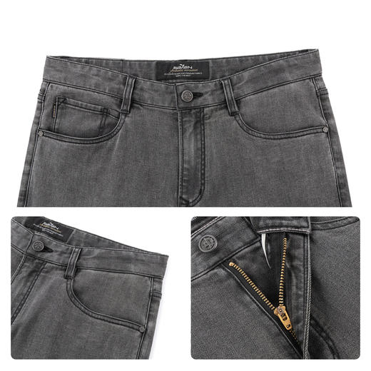 【莱卡】柒牌男士2026春季洗水牛仔长裤柔软舒适时尚洗水男装裤子130H70980 商品图3