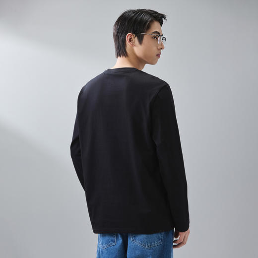 GXG男装【渐变绣花】春季时尚刺绣字母圆领男式长袖T恤K&C 商品图3