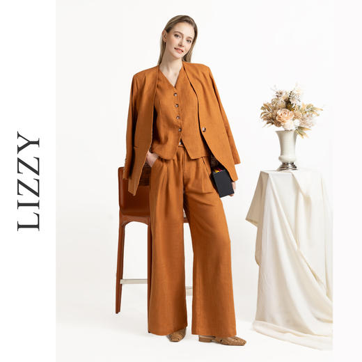 LIZZY早秋时尚气质休闲高腰气质百搭阔腿直筒裤8058 商品图3