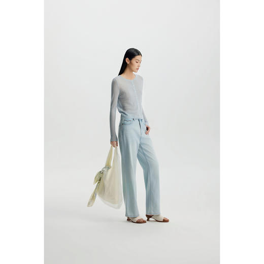 商场同款PURE TOUCH女装26春夏新款针织开衫圆领镂空外搭罩衫 商品图6