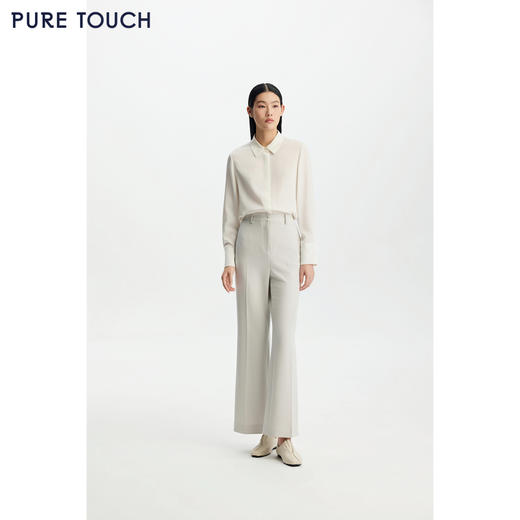 商场同款PURE TOUCH女装26春夏新款桑蚕丝白衬衫翻领长袖通勤衬衣 商品图3