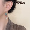 【藏地红莲藏风耳钉】复古新中式天然石串珠耳环 手工设计款国风油画感气质耳饰 商品缩略图0