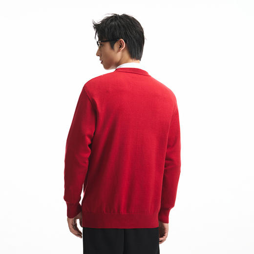 GXG男装【中国红】春季时尚百搭情侣本命年毛衣宽松圆领针织衫K&C 商品图3