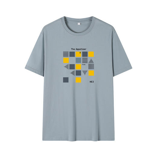 GXG男装【100%棉】夏季时尚印花休闲百搭情侣款圆领短袖T恤K&C 商品图6