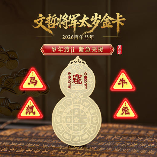 【祈愿吉品】2026年太岁令牌葫芦金卡 文哲将军镇守令牌卡 商品图1
