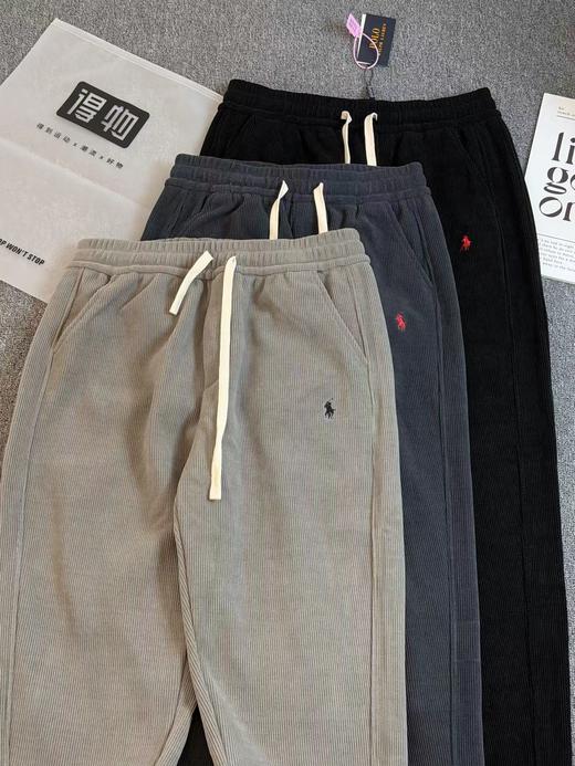 F011630纯色小马刺绣抽绳系带休闲裤男女同款 商品图1