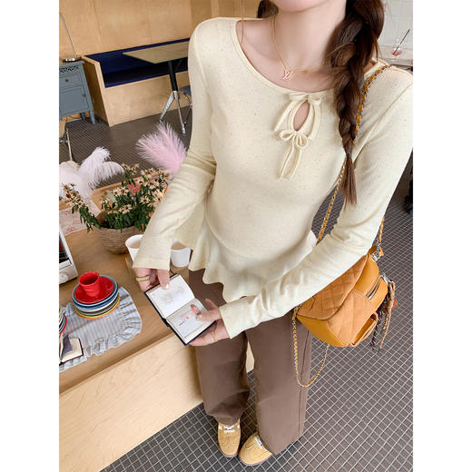 <曾小咸推荐>现货秒杀 ！微信超特价！韩系荷叶边长袖t恤 日常139.99 立减70 秒杀69.99！！ 商品图4