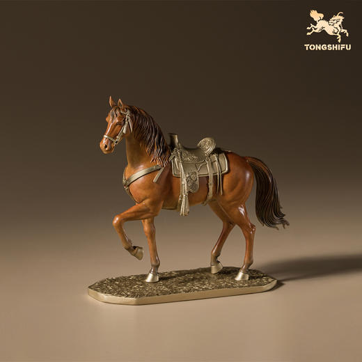 铜师傅《鞍上长风》客厅办公室铜马摆件 家居装饰开业新年礼物 商品图3