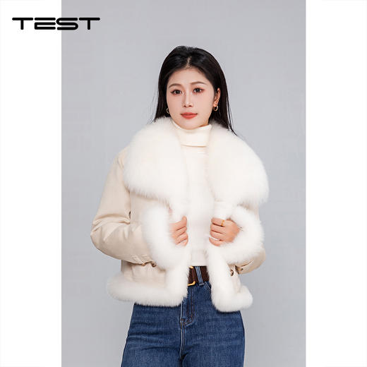 冬上新奢华狐狸毛领 | 90% 鹅绒填充短款加厚保暖显瘦皮草2254219 商品图0