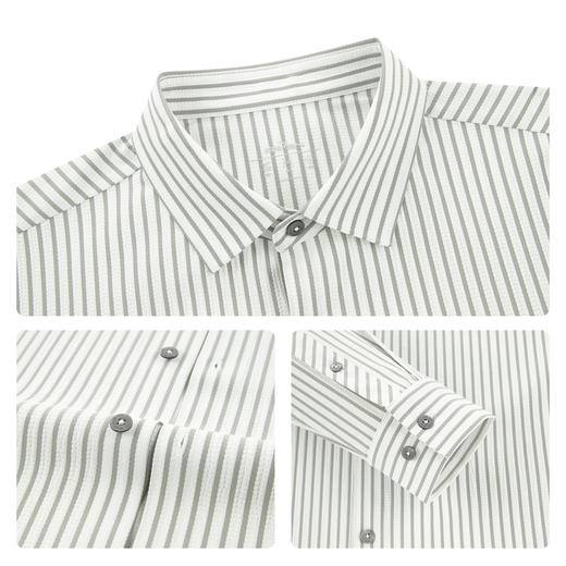 【无缝领/条纹衬衫】柒牌男装商务长袖衬衫男士春季新款休闲上衣130A70720 商品图3