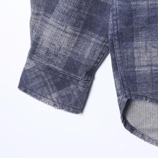 12706SDSA男士秋冬新款痞帅男装时尚简约扎染格子翻领长袖衬衫百搭宽松 商品图4