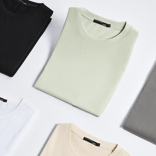GXG男装【凉感透气】夏季简约纯色户外休闲男式短袖T恤K&C 商品图3