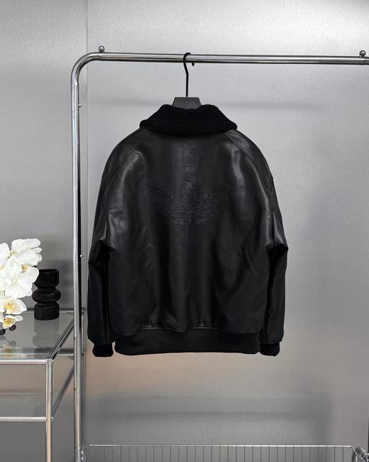 F011622仿皮翻领美式复古保暖运动翻领长袖皮衣夹克外套 商品图11