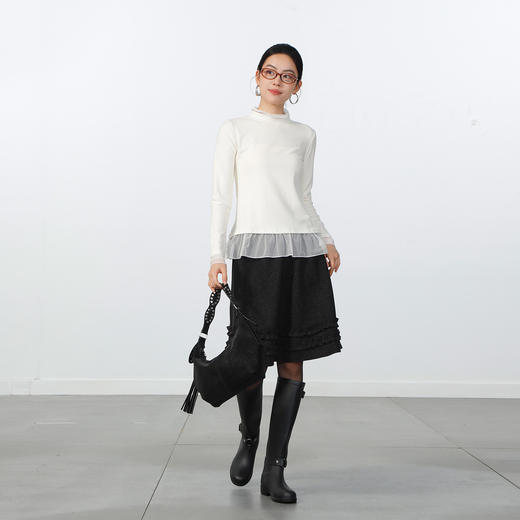 极简拼纱磨毛T恤-纪念日百货门店同款168793454 商品图1