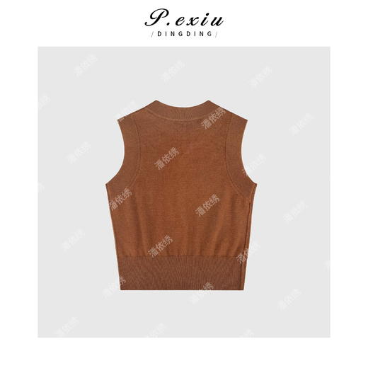 04-1潘依绣丁丁宠粉【秋日速写】澳洲羊-毛叠穿无袖针织马甲 ZZ0610 商品图2