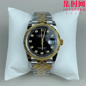 ARF劳力士日志型36mm 间金黑盘钻面 丹东3235机 五珠链 904L钢 男士腕表 小手腕福音