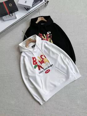 F011613男女情侣款连帽卫衣26春新年款时尚休闲宽松针织套头上衣