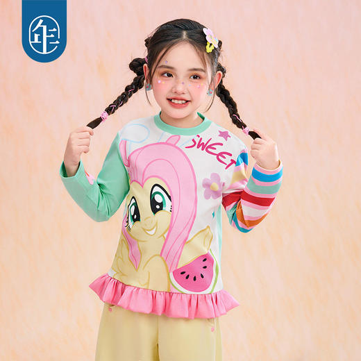 小马宝莉联名年衣童装长袖T恤女童春新款小马宝莉春季甜心T恤N1261001A03 商品图3