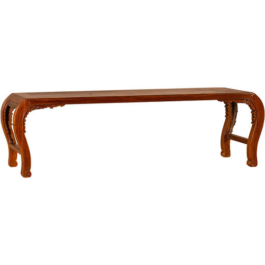 清	黄花梨卷草纹三弯腿琴几 商品图5