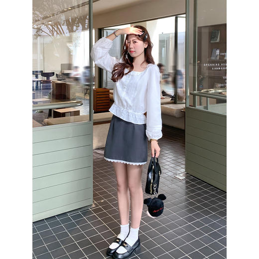 <曾小咸推荐>4.10现货秒杀 ！微信超特价！韩系蕾丝长袖衬衫 日常179.99 立减100 秒杀79.99！！ 商品图3