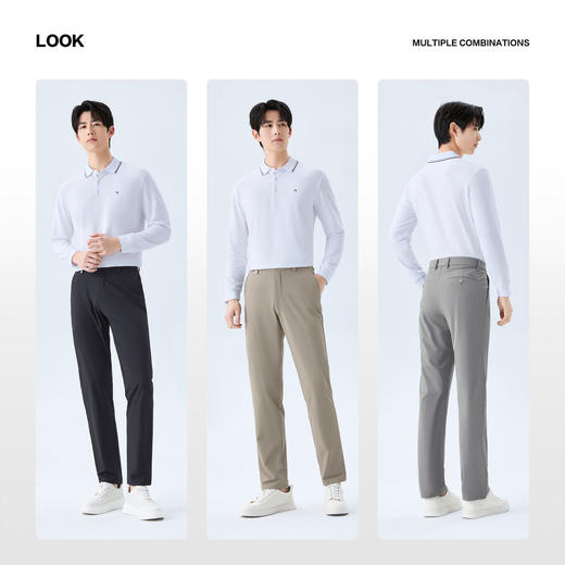 【中空休闲裤】柒牌男装2026春季新品修身微弹清爽舒适休闲长裤130H71590 商品图2