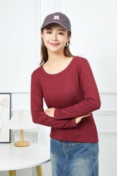 【YW】无忧购“清仓福利”柔软亲肤抗皱修身显瘦U领针织长袖打底衫2582（截单后3-5天发货) 商品图3