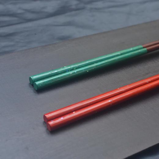 锦瑟  大红酸枝葱绿螺钿筷子 商品图2