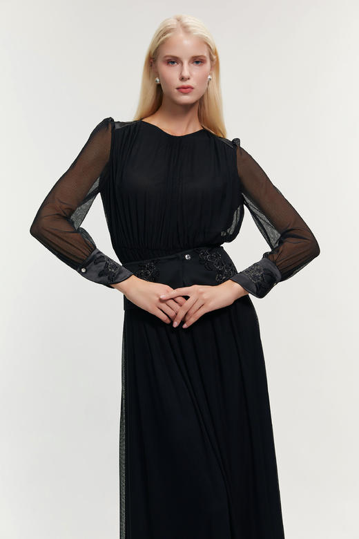 SAFICOO 复古优雅 大女主轻礼服式连衣裙 商品图2