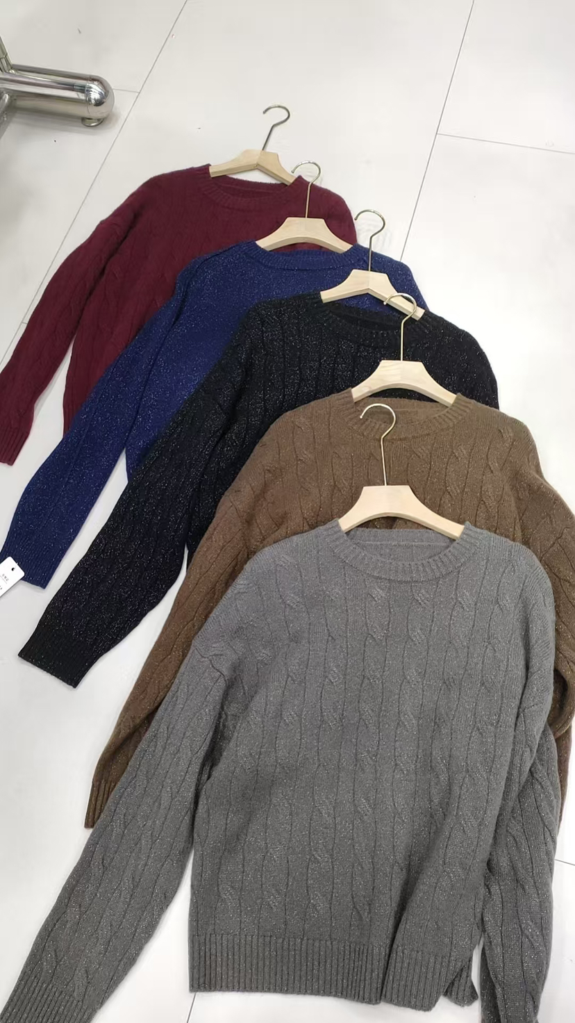 【团购】去年老款  断色了 工厂春节放假前清仓福利来啦 多色镶嵌金丝款 纯羊毛 羊毛衫